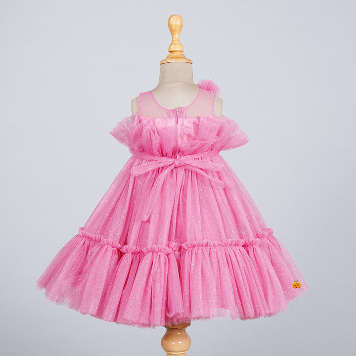 Sparkling Frill Frock for Girls Back View