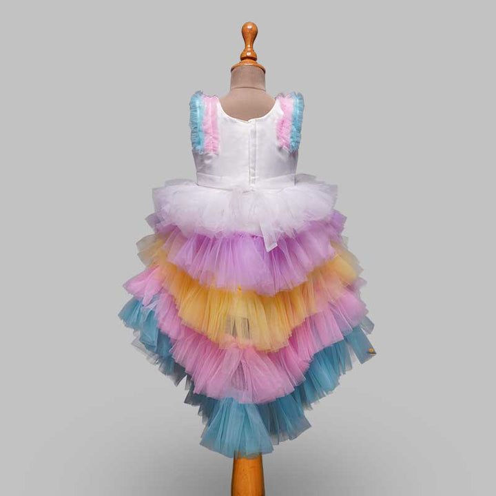 Unicorn Frock For Girls And Kids With Layered PatternMulti