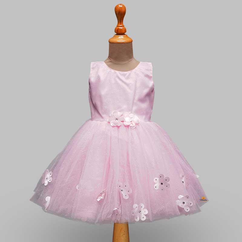 Daisy Pink Girls Frock without Net Cloak 