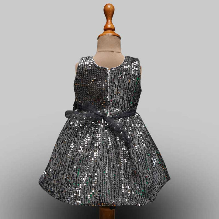 Party Wear Frock for Girl in Sequins Back View