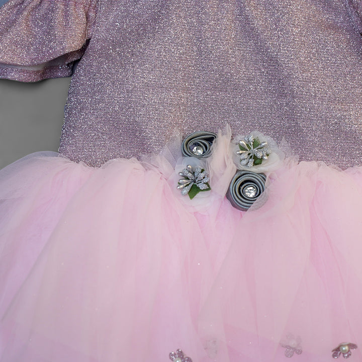 Off Shoulder Frock for Girls Close Up View