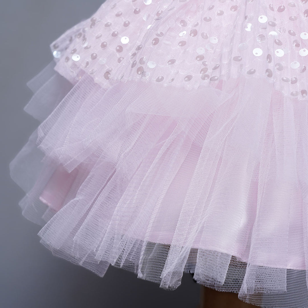 Stylish Multi Layered Frock for Girls Close Up View
