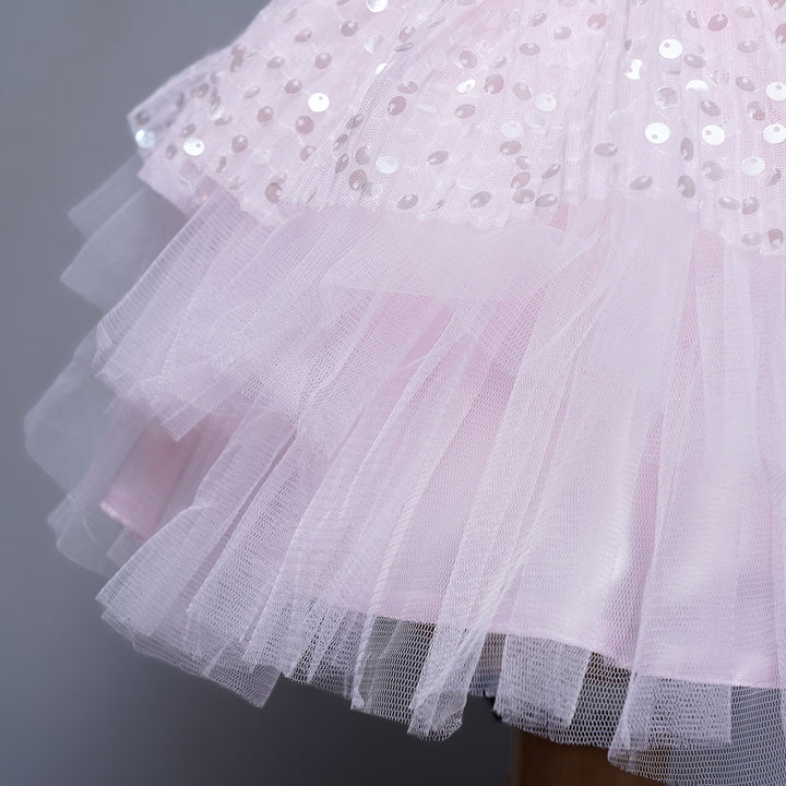 Stylish Multi Layered Frock for Girls Close Up View