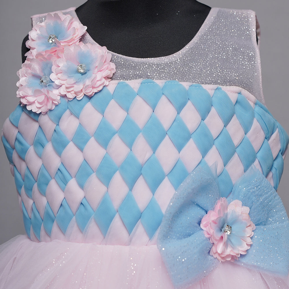 Pink Party Wear Frock For Girls