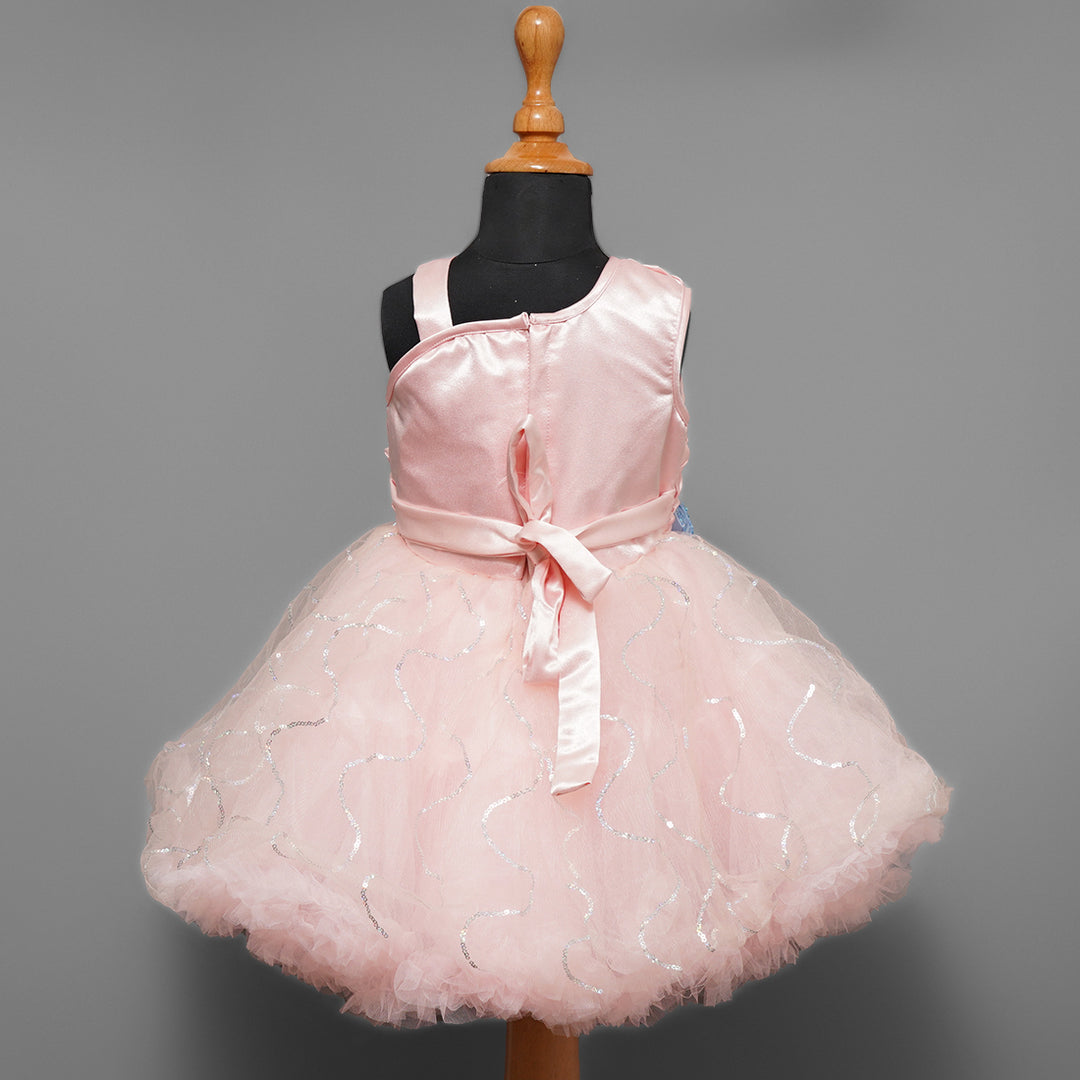 One-Shoulder Party Wear Frock For Girls