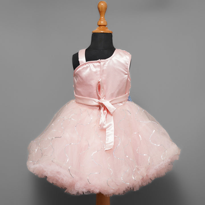 One-Shoulder Party Wear Frock For Girls