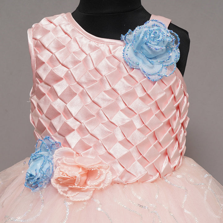 One-Shoulder Party Wear Frock For Girls