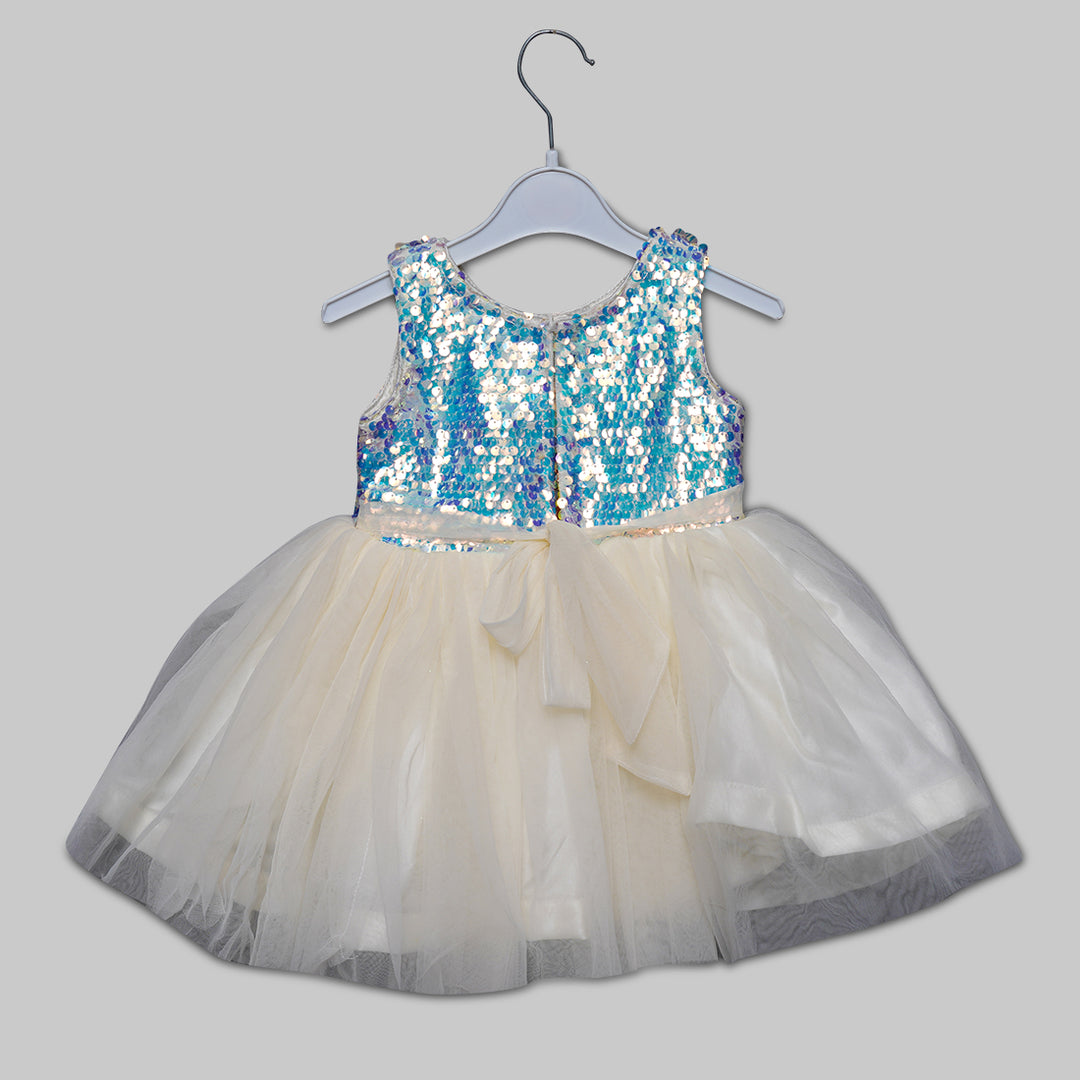 Sequin Party Wear Baby Frock Back View