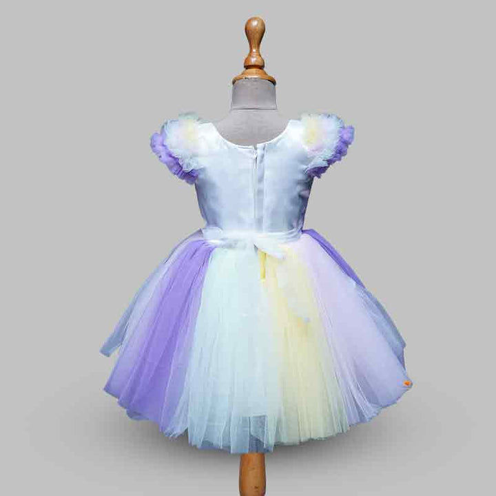 Multi Colored Frock For Girls Back View