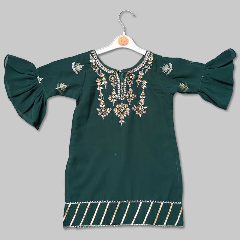 Green Girls Gharara Dress