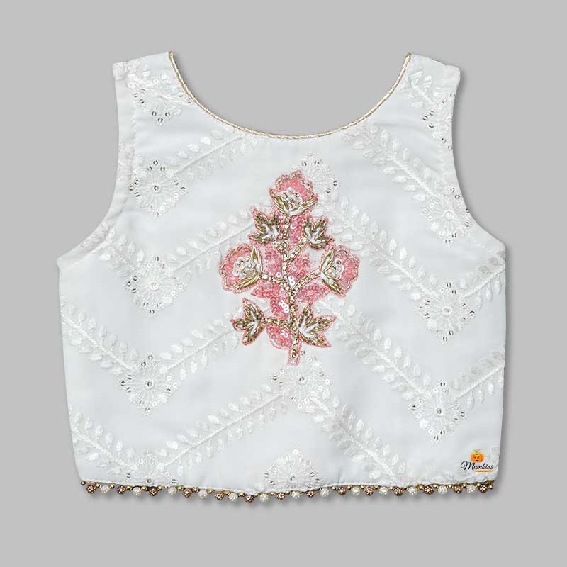 Pink & White Girls Gharara Dress