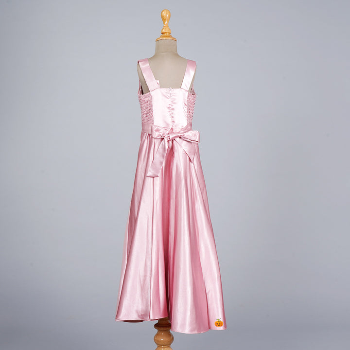 Onion Bow Girlish Gown with Jacket Back View