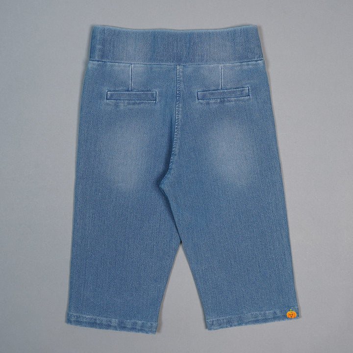 Capri Pants for Girls with Plain Design Back View