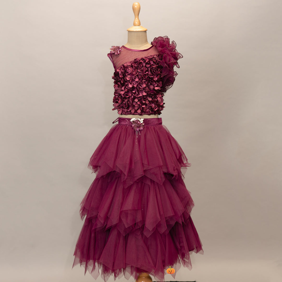 Wine Girls Lehenga Choli