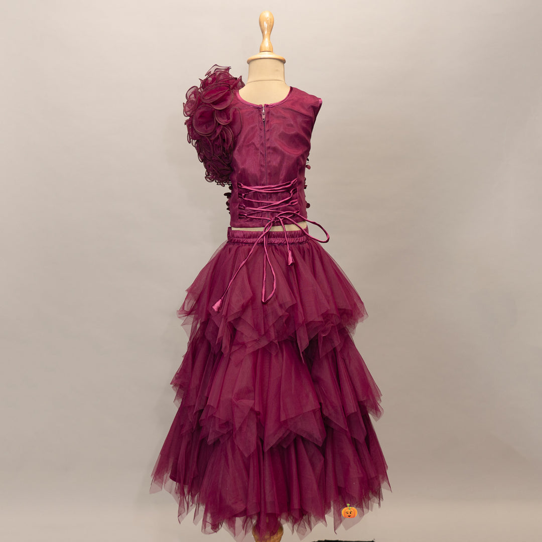 Wine Girls Lehenga Choli
