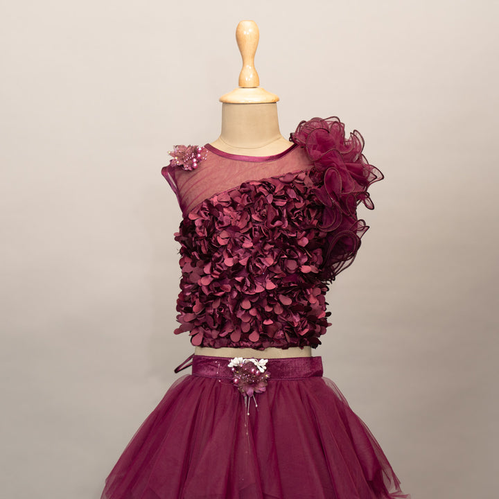 Wine Girls Lehenga Choli