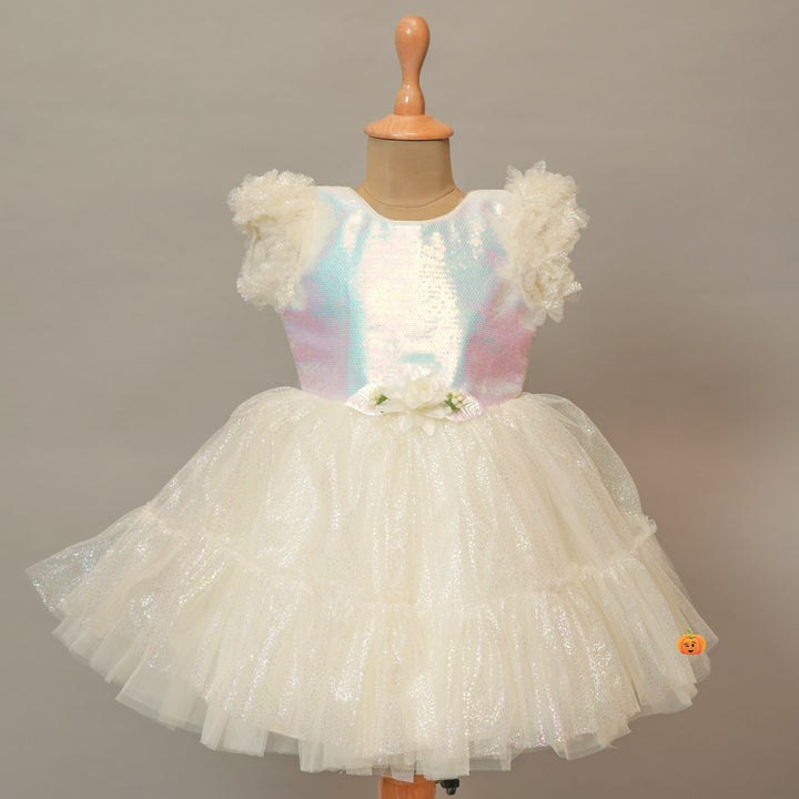 Stylish Pink and Cream Girls Frock Front View
