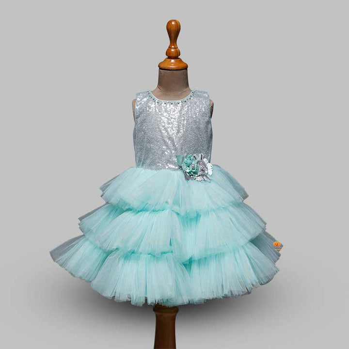 Girls And Kids Frock With Layered Pattern