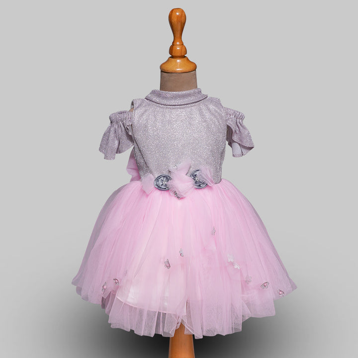 Frock for Girls with Fluffy Pattern Front View