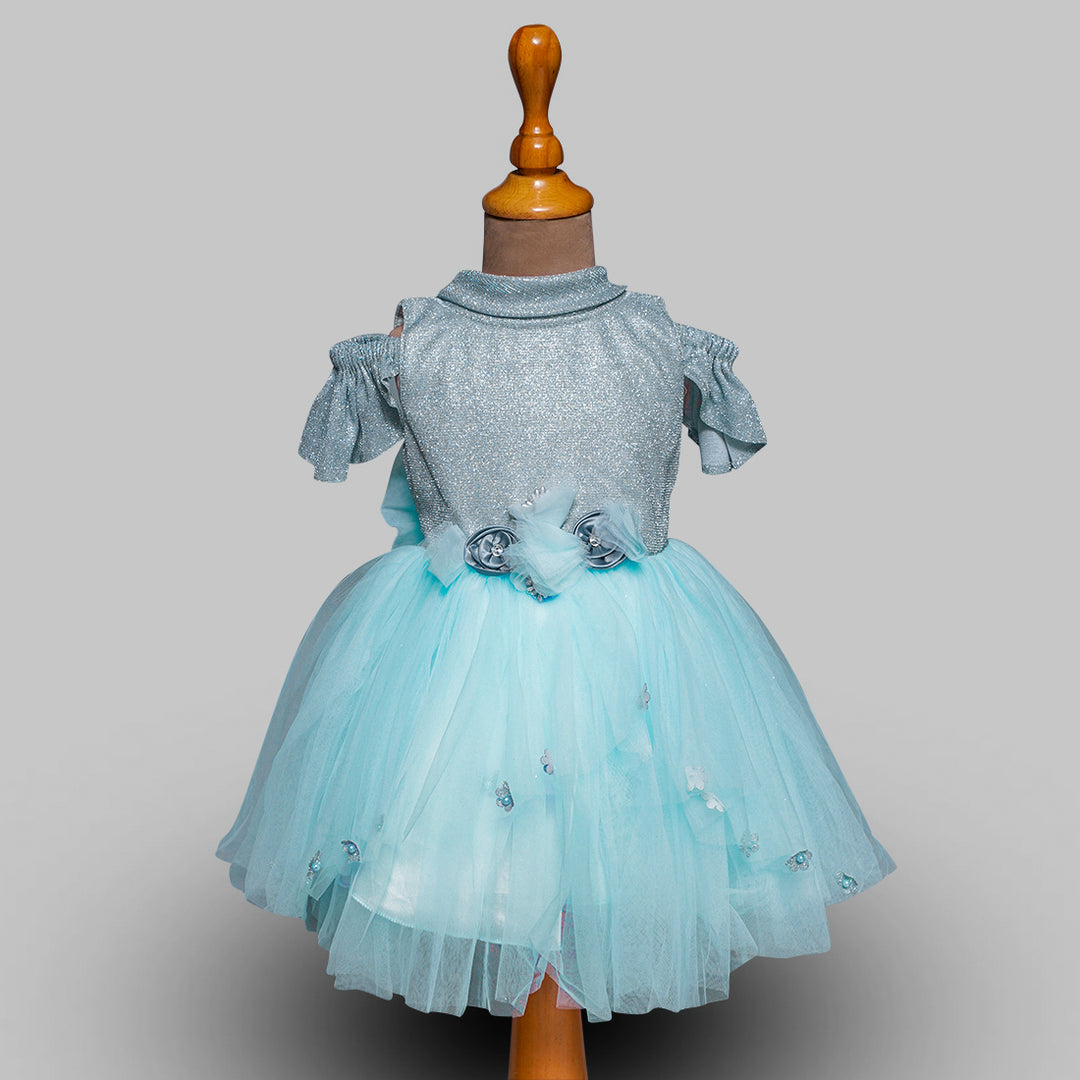 Frock for Girls with Fluffy Pattern Front View