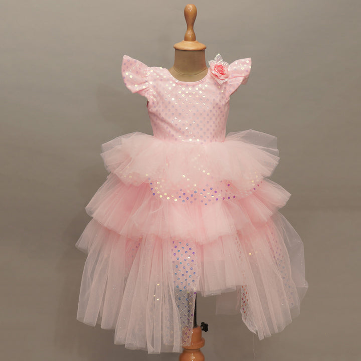 Pink Color Frock for Kids Front View