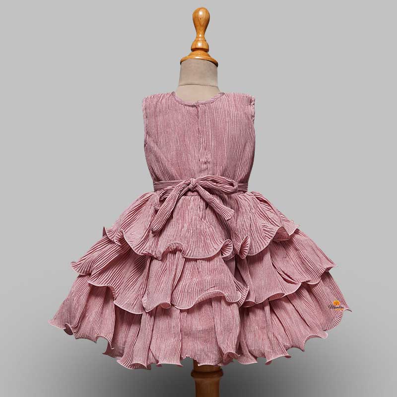 Two Toned Ruffle Frocks with Curly Edges Back View