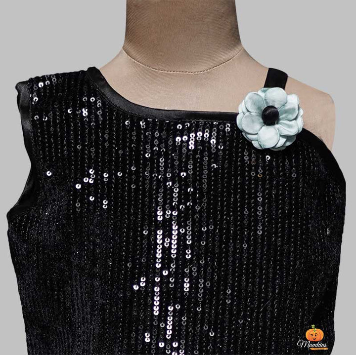 One-Shouldered Frock For Girls Close Up View
