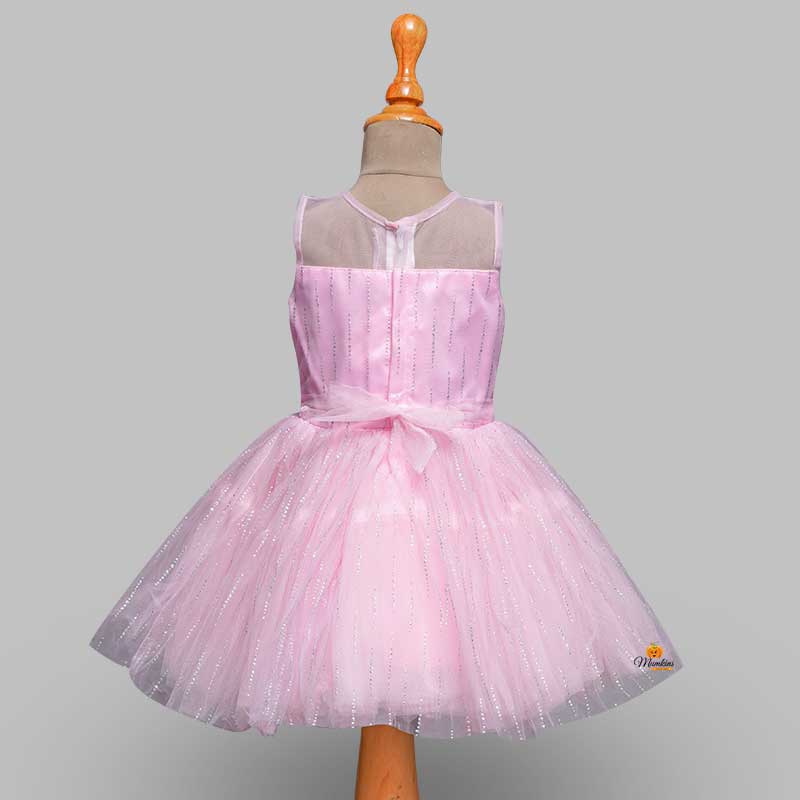 Girls And Kids Frock With Fluffy NetPink