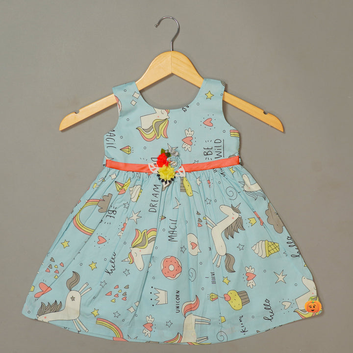Frock for Girls with Printed Designs Front 