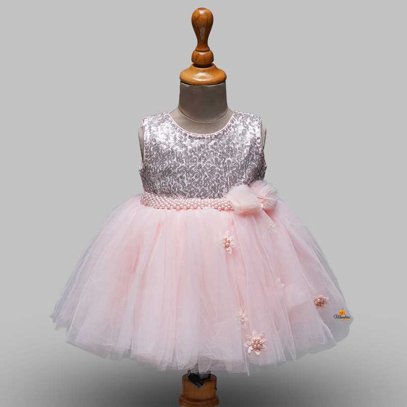 Sequin Designer Girls Frock Front View