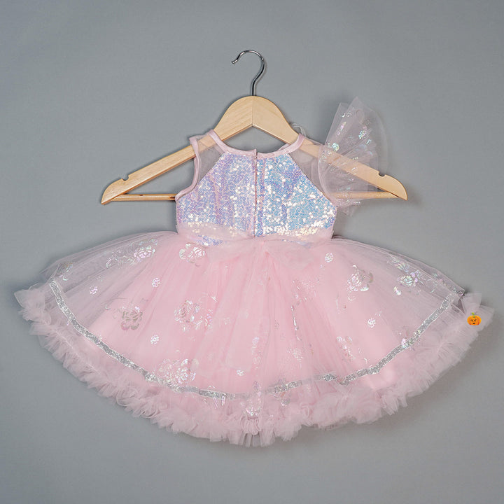 Designer Kids Frock With Glitter Designs