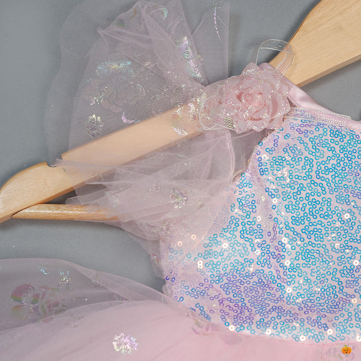 Designer Kids Frock With Glitter Designs