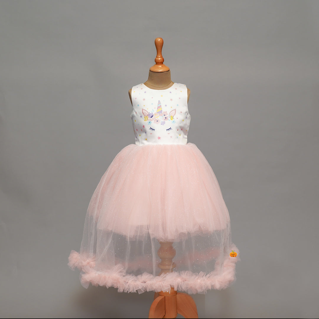 Girls Party Wear Frock With Glitter Designs 