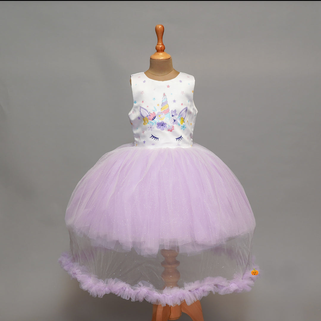 Girls Party Wear Frock With Glitter Designs