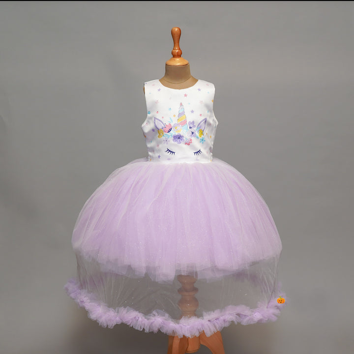 Girls Party Wear Frock With Glitter Designs