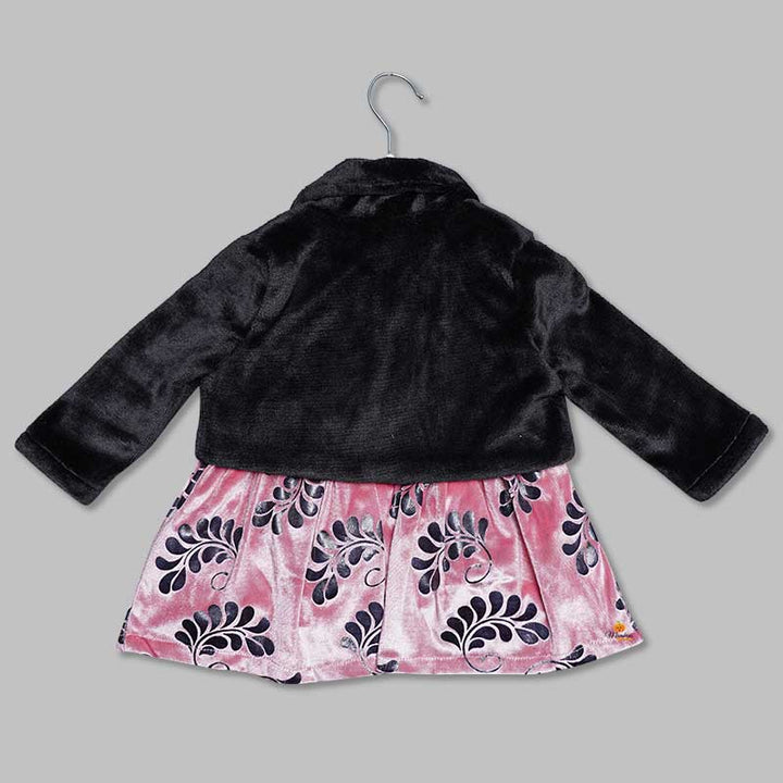 Pink And Silver Frock For Girls Back View