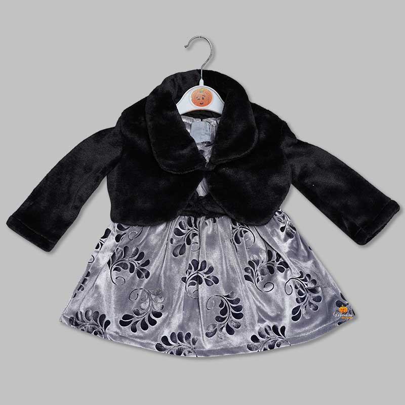 Pink And Silver Frock For Girls Silver