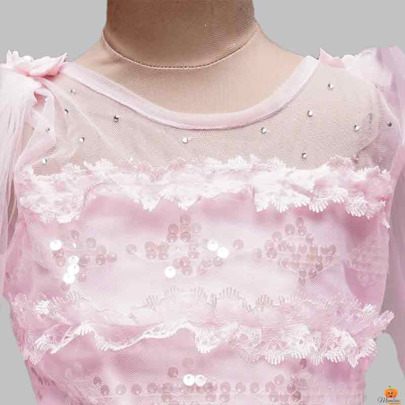 Frock For Girls With Flare Pattern Close Up View