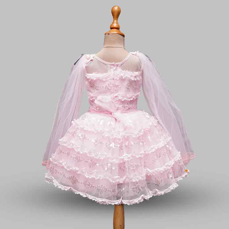 Frock For Girls With Flare Pattern Back View