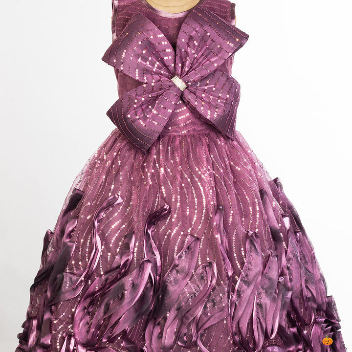 Purple Floral Gown for Girls