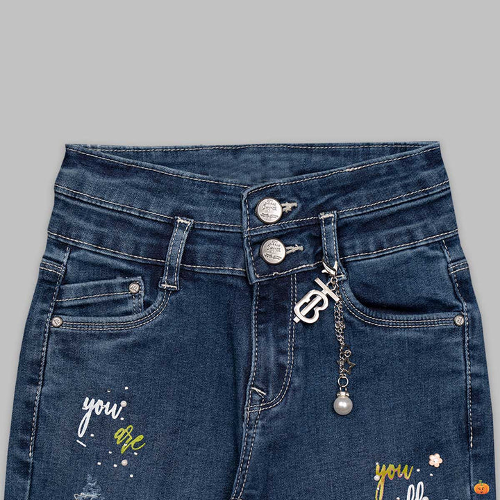 Aesthetic Jeans for Baby Girl and Kids Close Up View