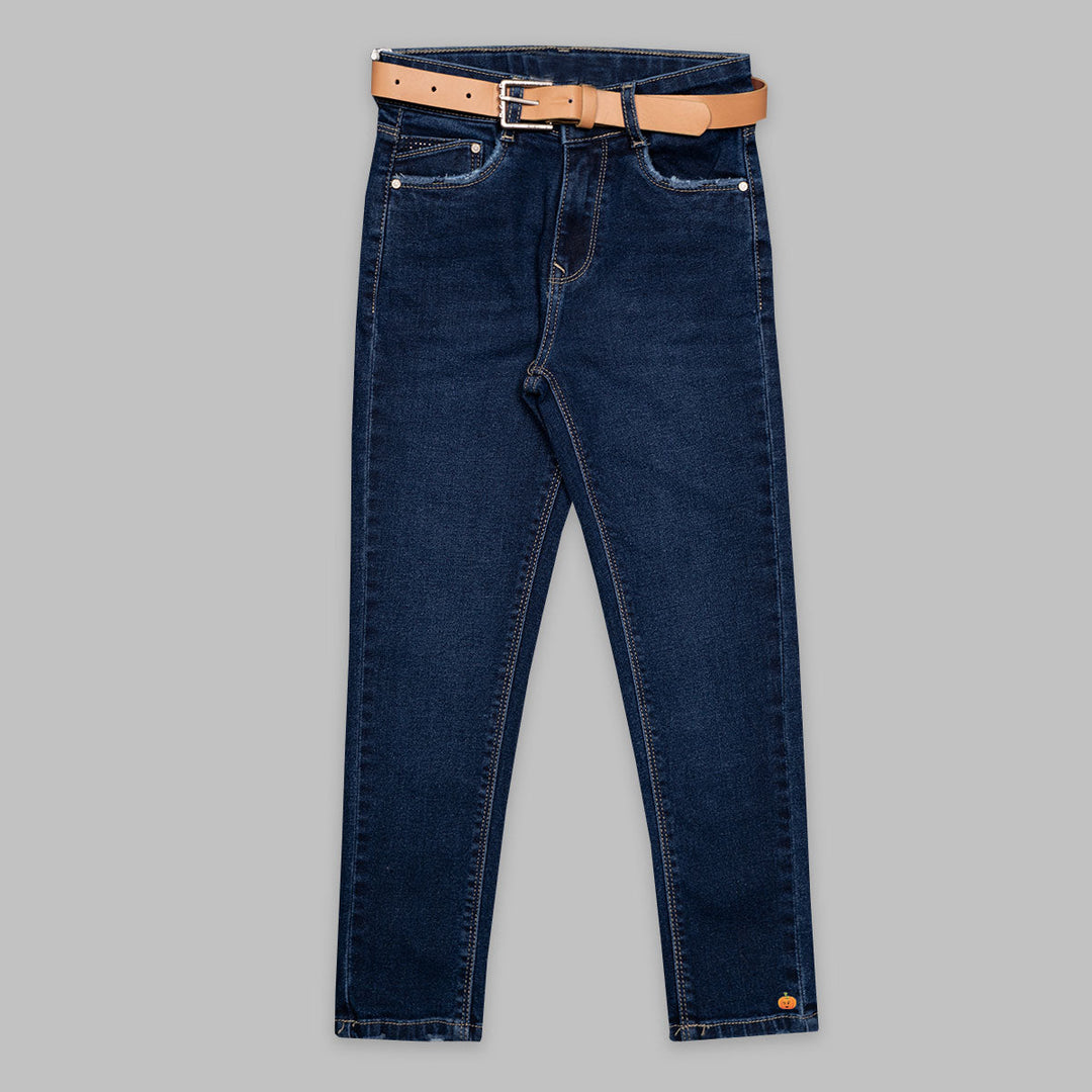 Elegant Jeans for Girls with Belt