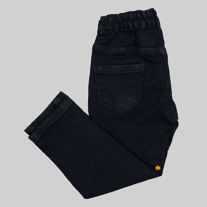 Black Mid Rise Girls Jeans Side View