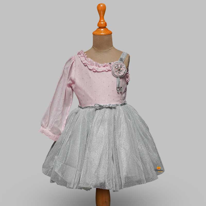 Girls Frock with Fluffy Net Front View