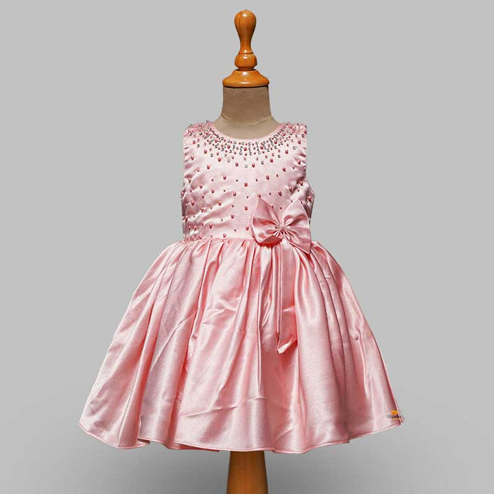 Frock For Girls With A pretty Pearl Design Front View