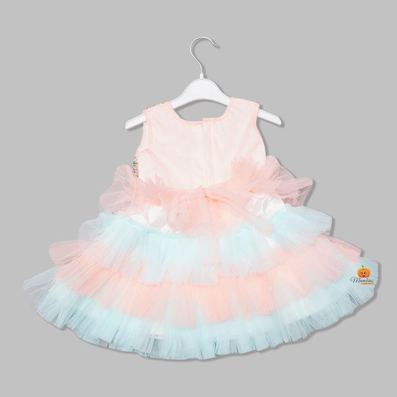 Girls And Kids Frock With An Elegant SequinsPEACH