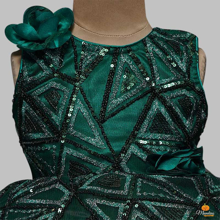 Kids Frock With An Elegant Sequins Close Up View