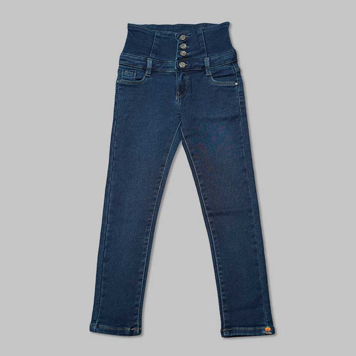 High Waits Jeans For Girls And KidsNavy Blue