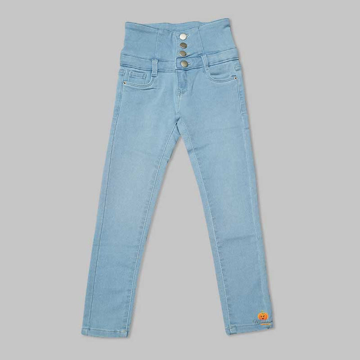 High Waits Jeans For Girls And KidsSky Blue