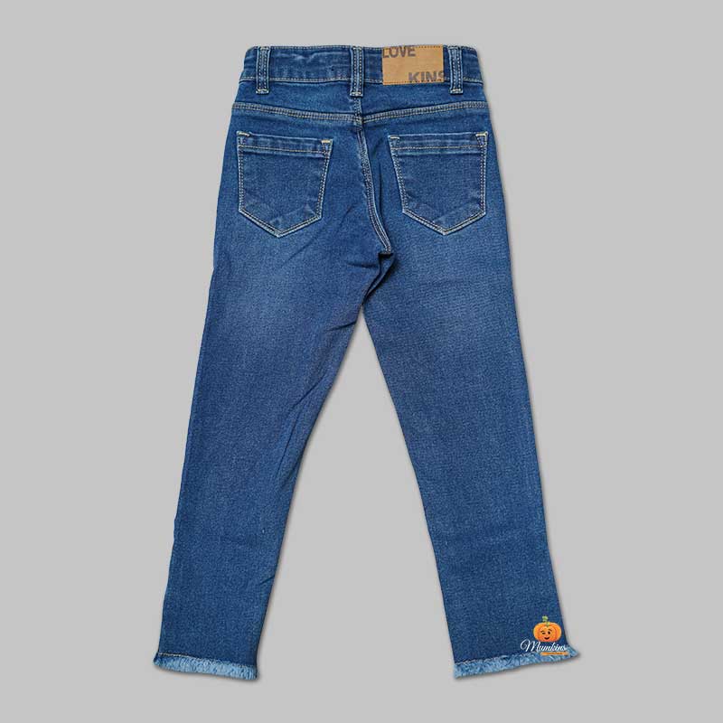 Jeans for Girls and Kids with Soft Fabric Back View